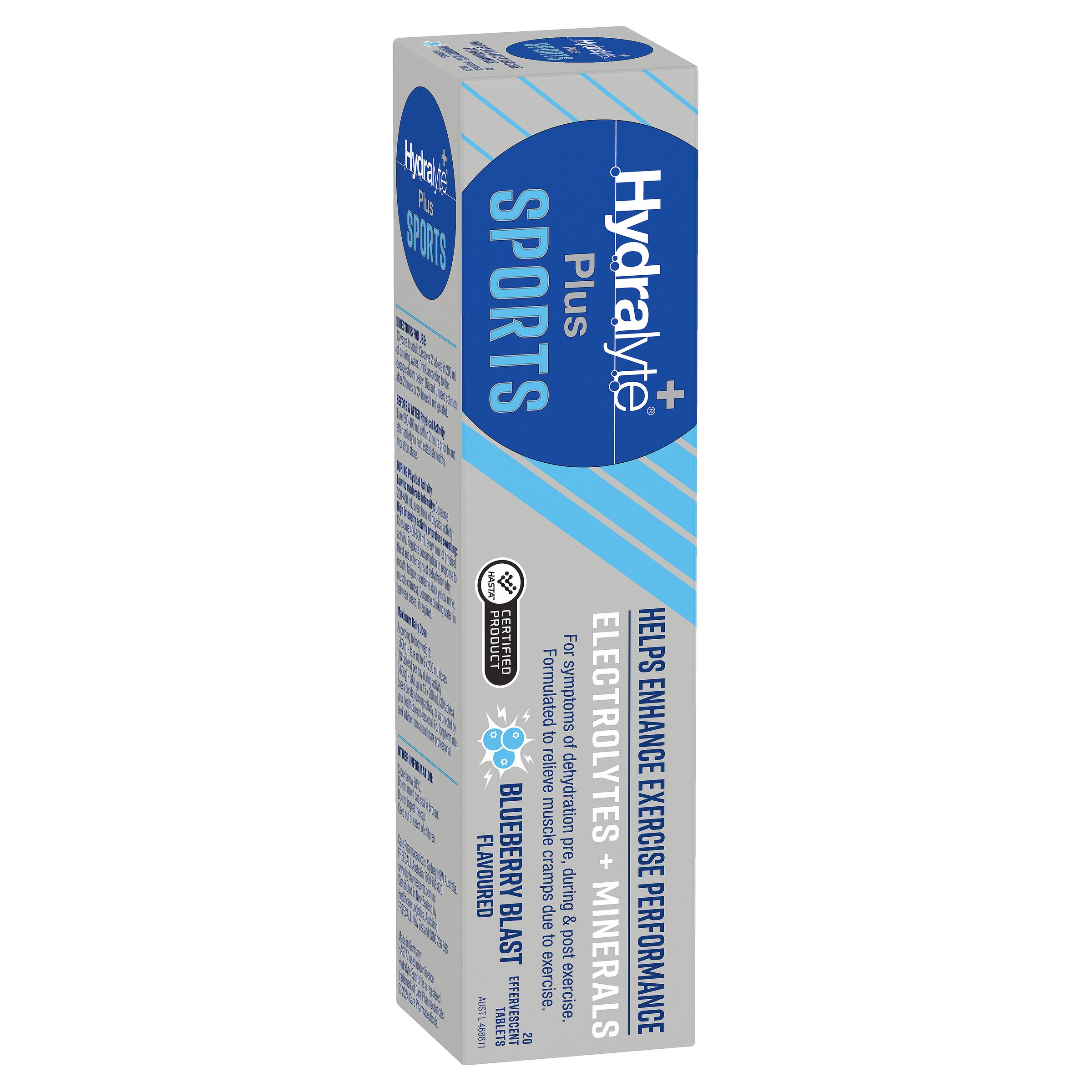 Hydralyte Plus Sports Effervescent Blueberry Blast 20 tablets - Image 16