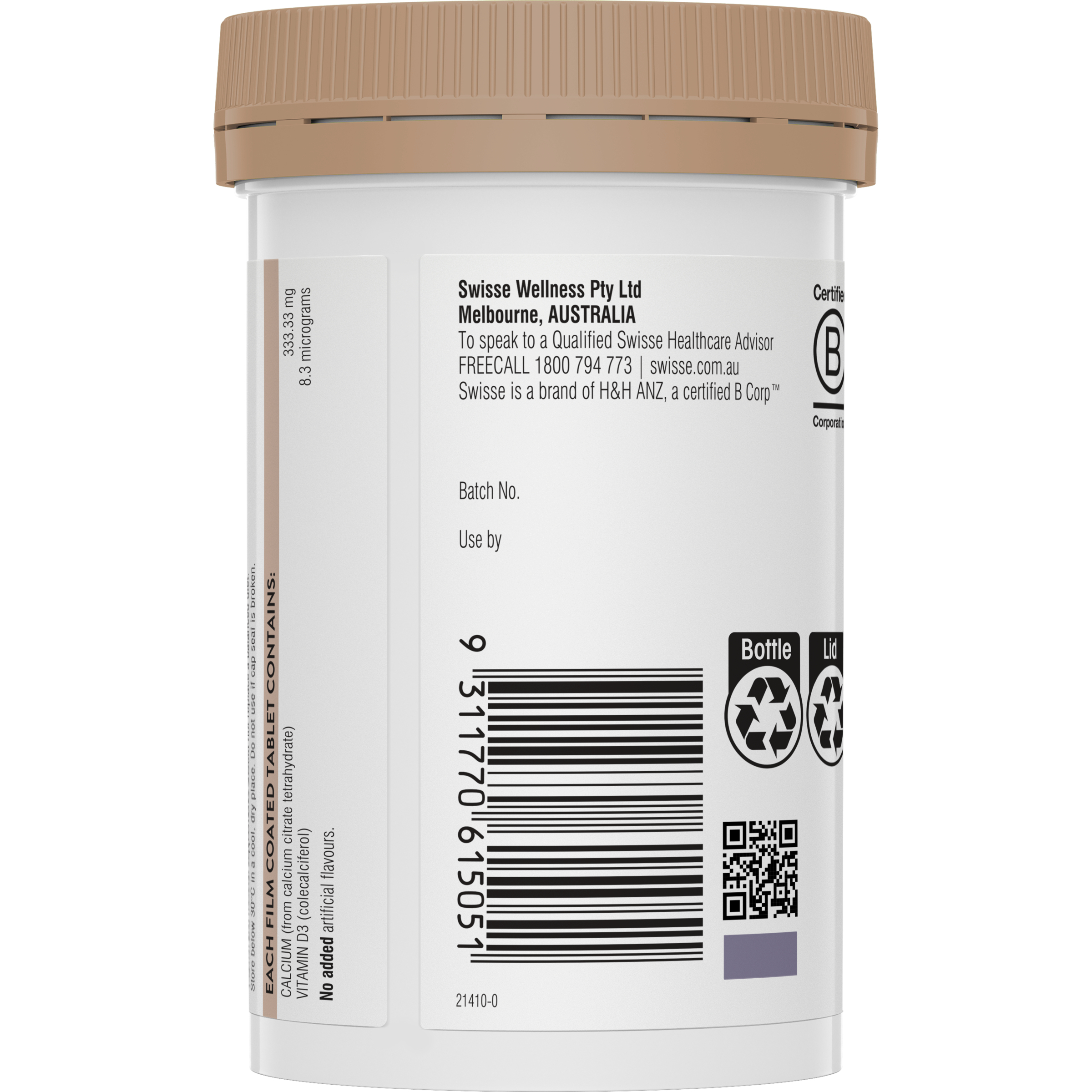 Swisse Ultiboost Calcium + Vitamin D 90 tablets - Image 3