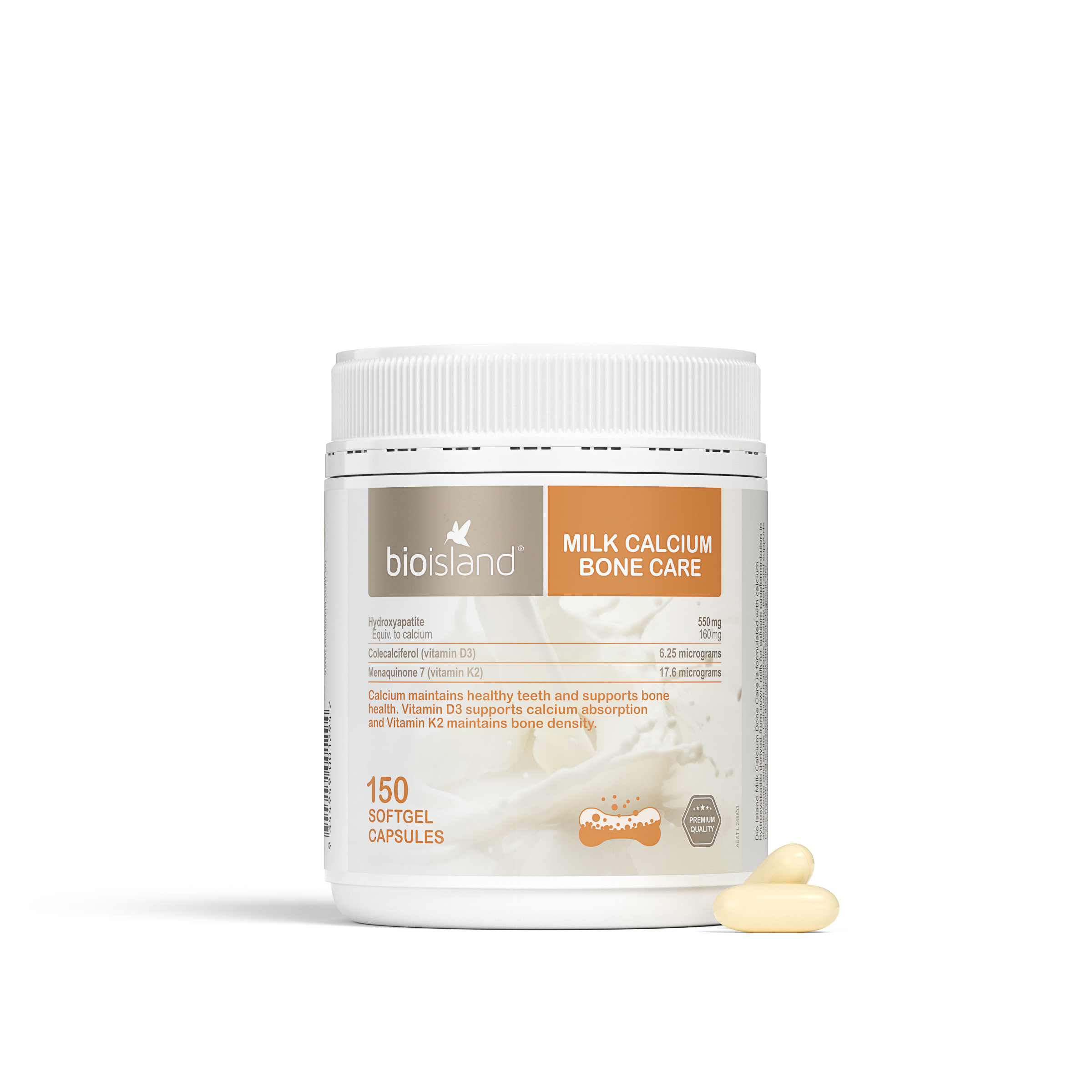 Bio Island Milk Calcium Bone Care 150 soft gel capsules - Image 4