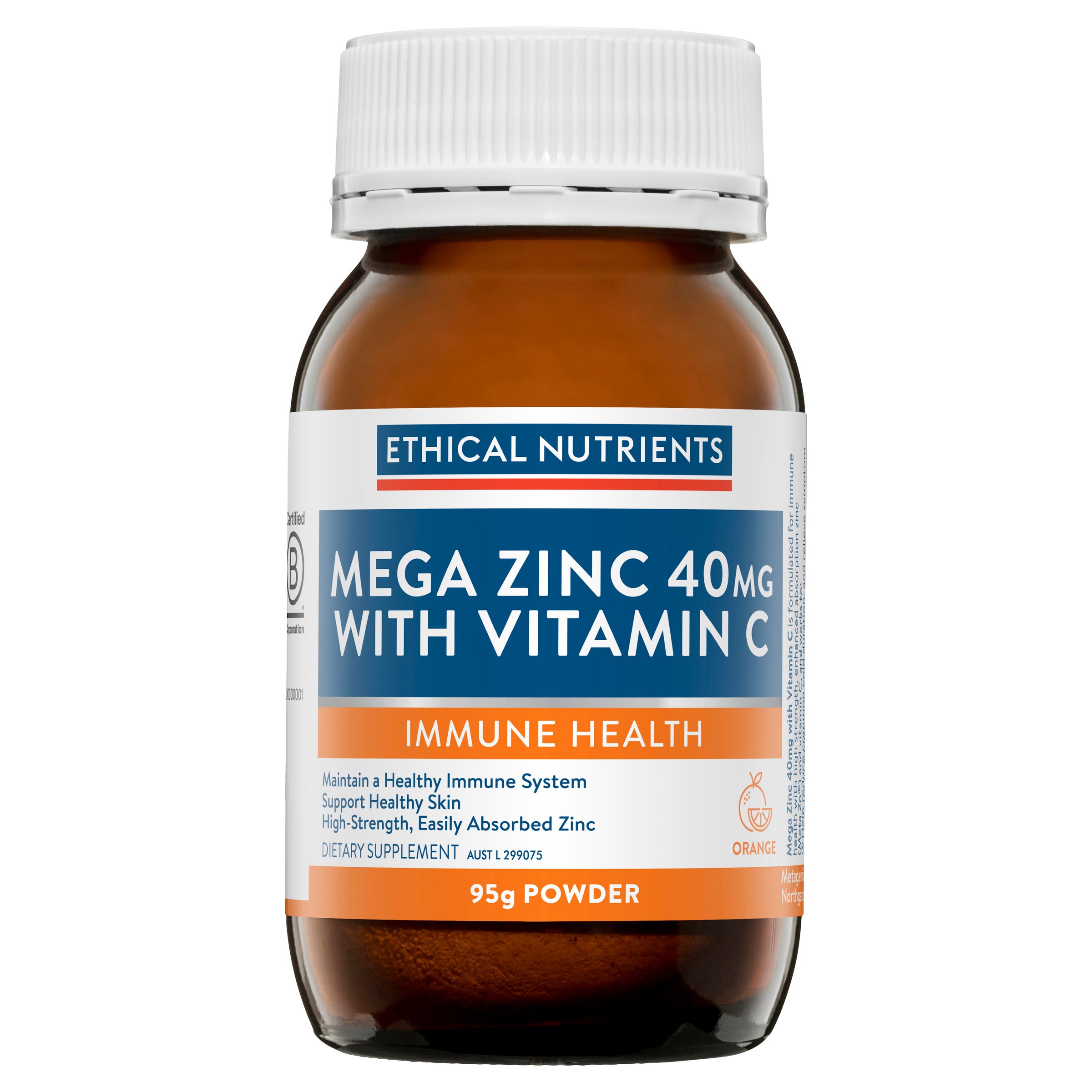 Ethical Nutrients Mega Zinc 40mg With Vitamin C Orange 95g - Image 5