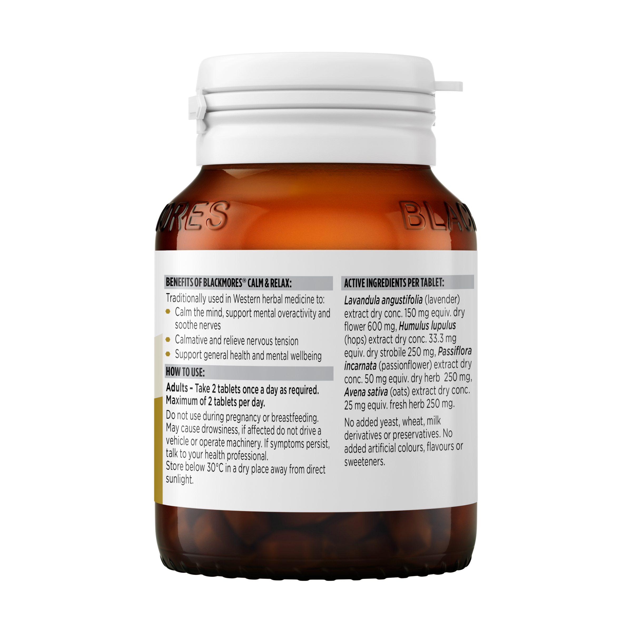 Blackmores Calm + Relax 60 tablets - Image 3