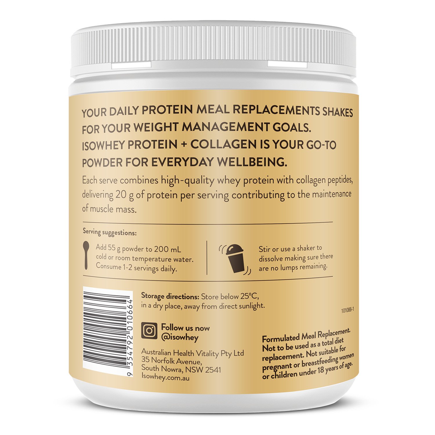 Isowhey Protein + Collagen Shake Vanilla 550g - Image 2