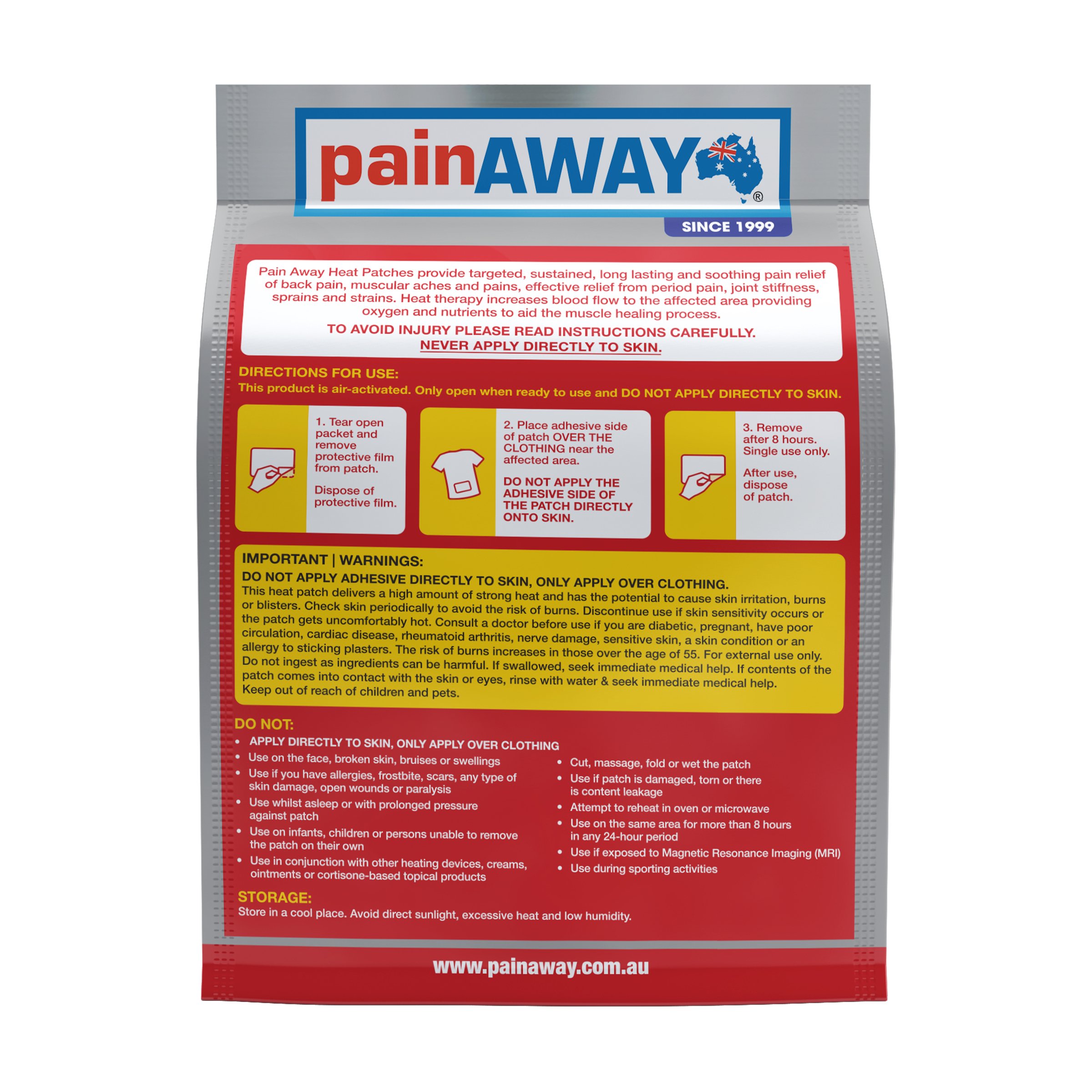 Pain Away Heat Patches Regular 8 pack - Image 2