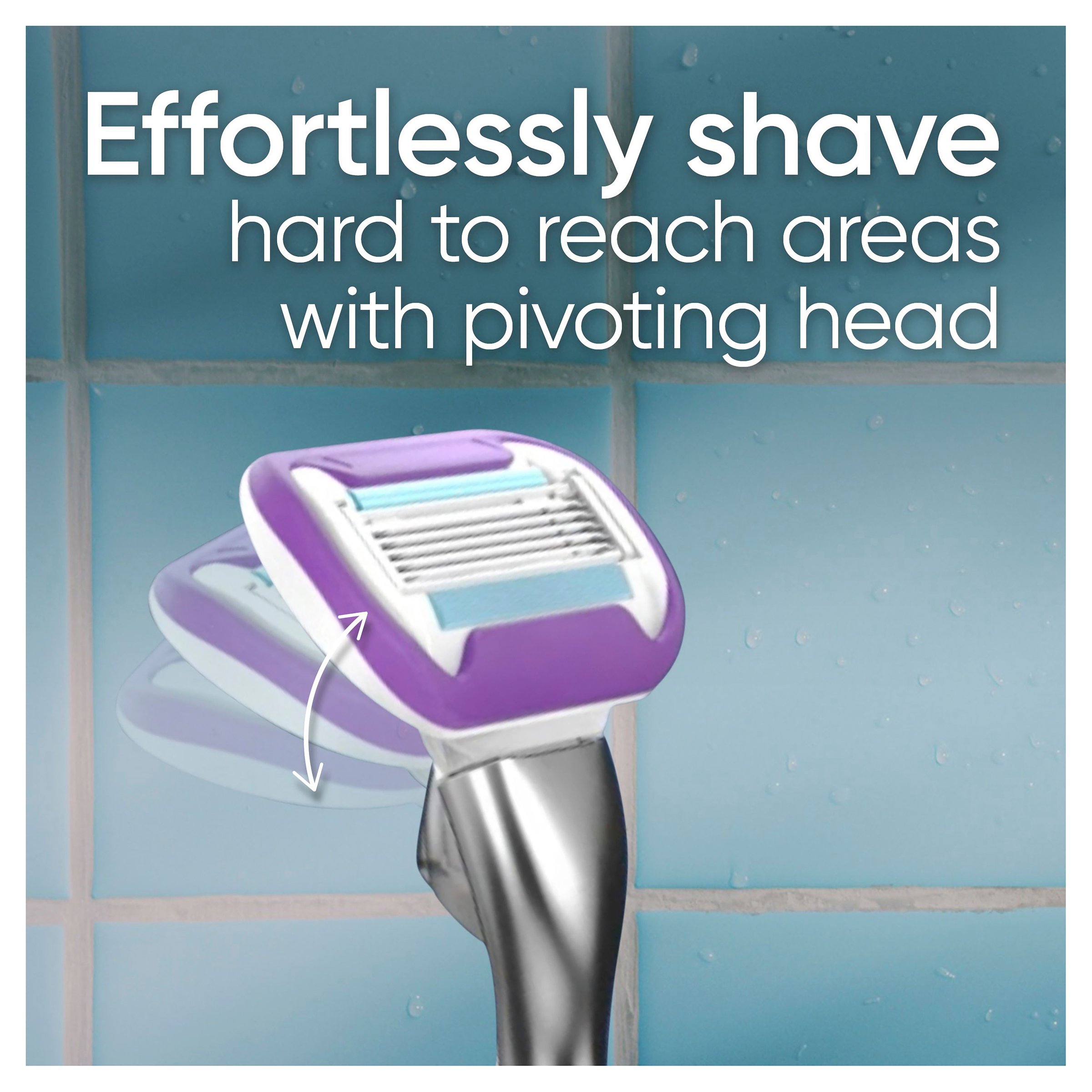 Gillette Deluxe Smooth Swirl Women's Razor Handle + 2 Blade Refills 1 pack - Image 4
