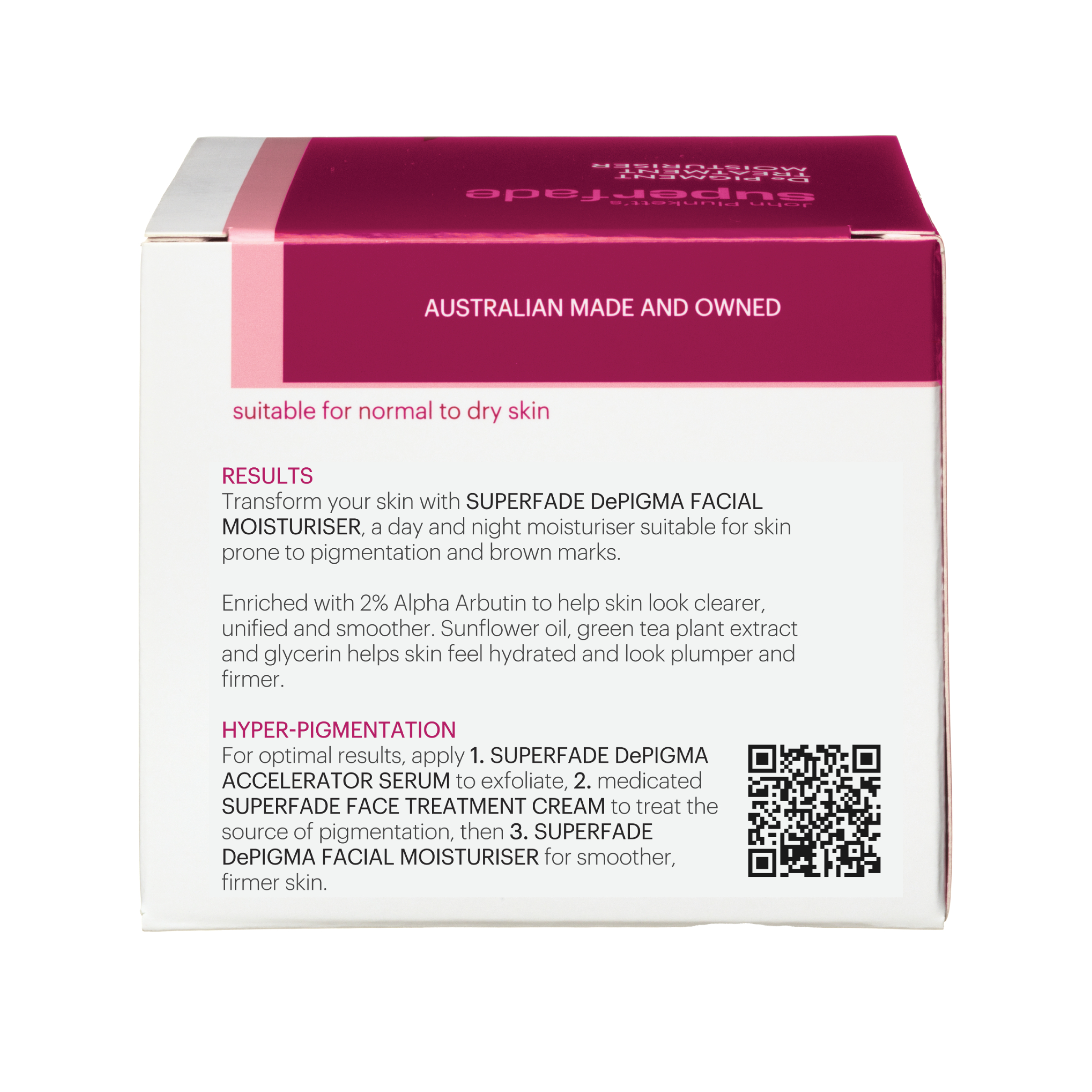 John Plunkett's SuperFade DePIGMA Moisturiser 50g - Image 2