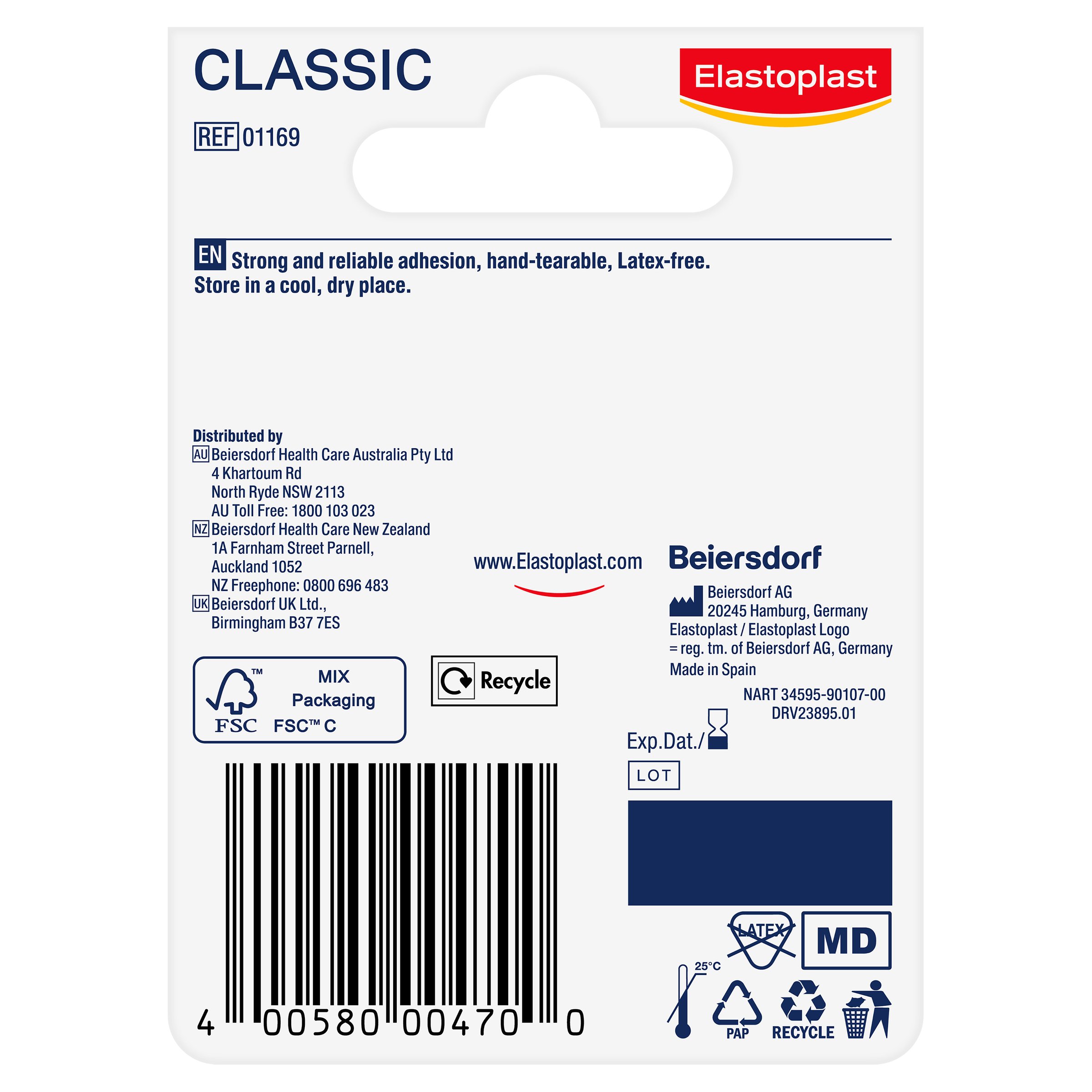 Elastoplast Classic Tape 5m X 2.5cm - 1 roll - Image 2