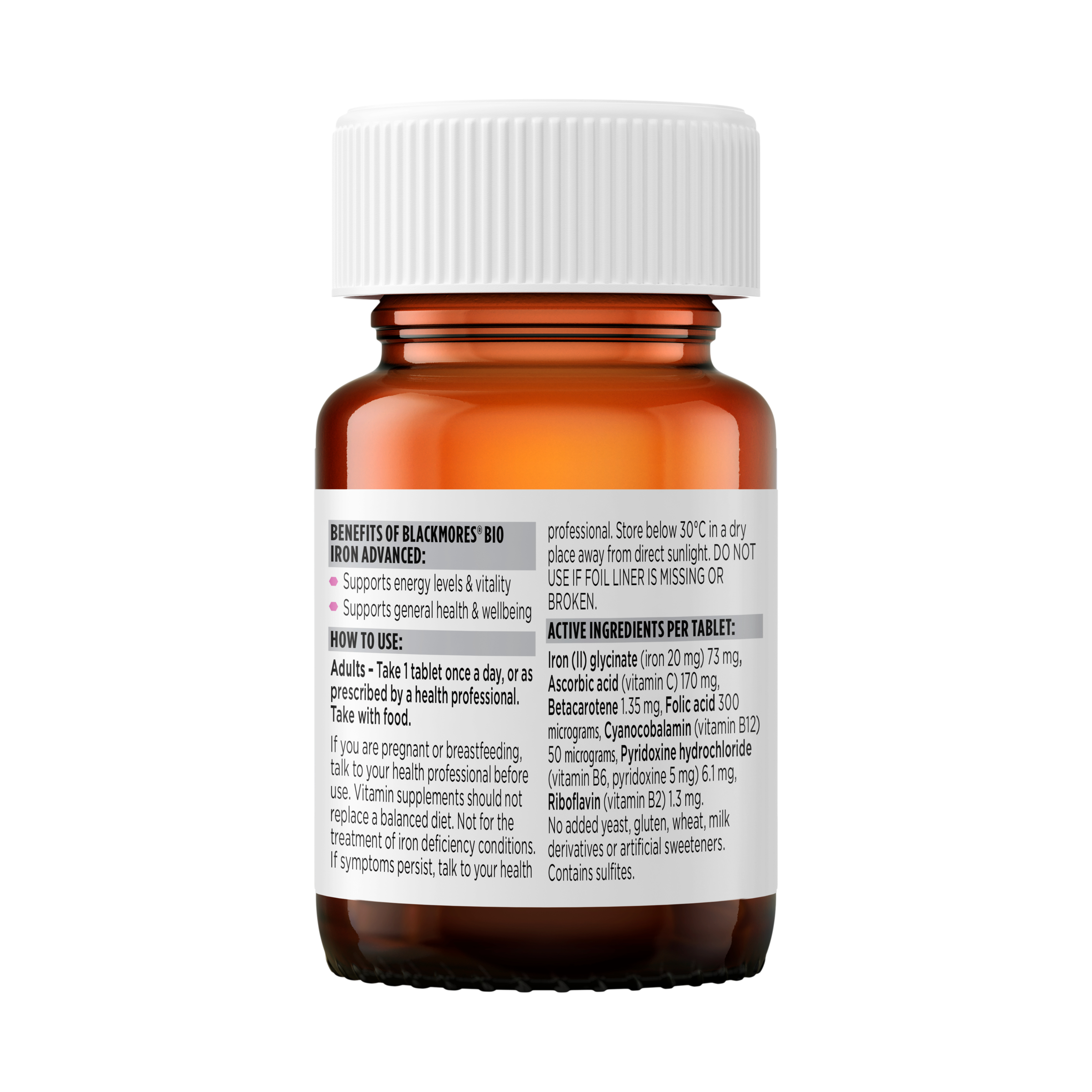 Blackmores Bio Iron Advanced 30 tablets - Image 2