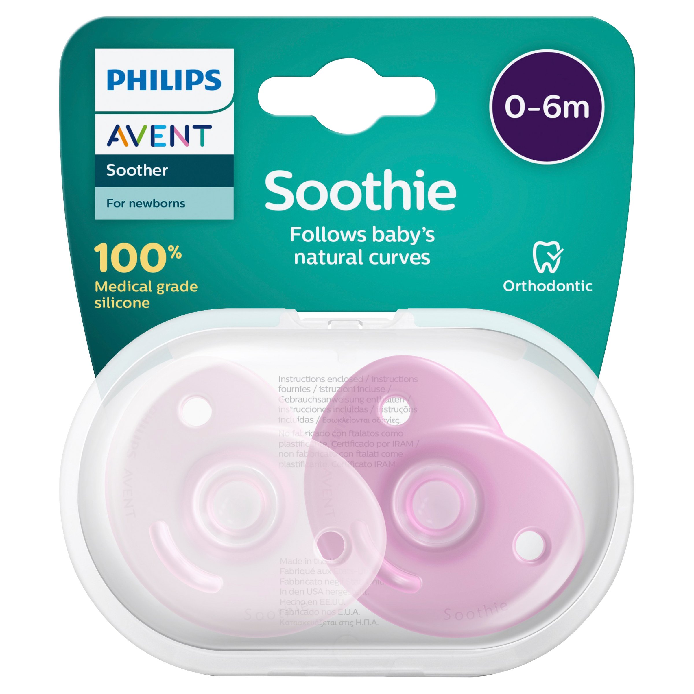 Avent Soothie 0-6 Months Pink 2 pack - Image 1