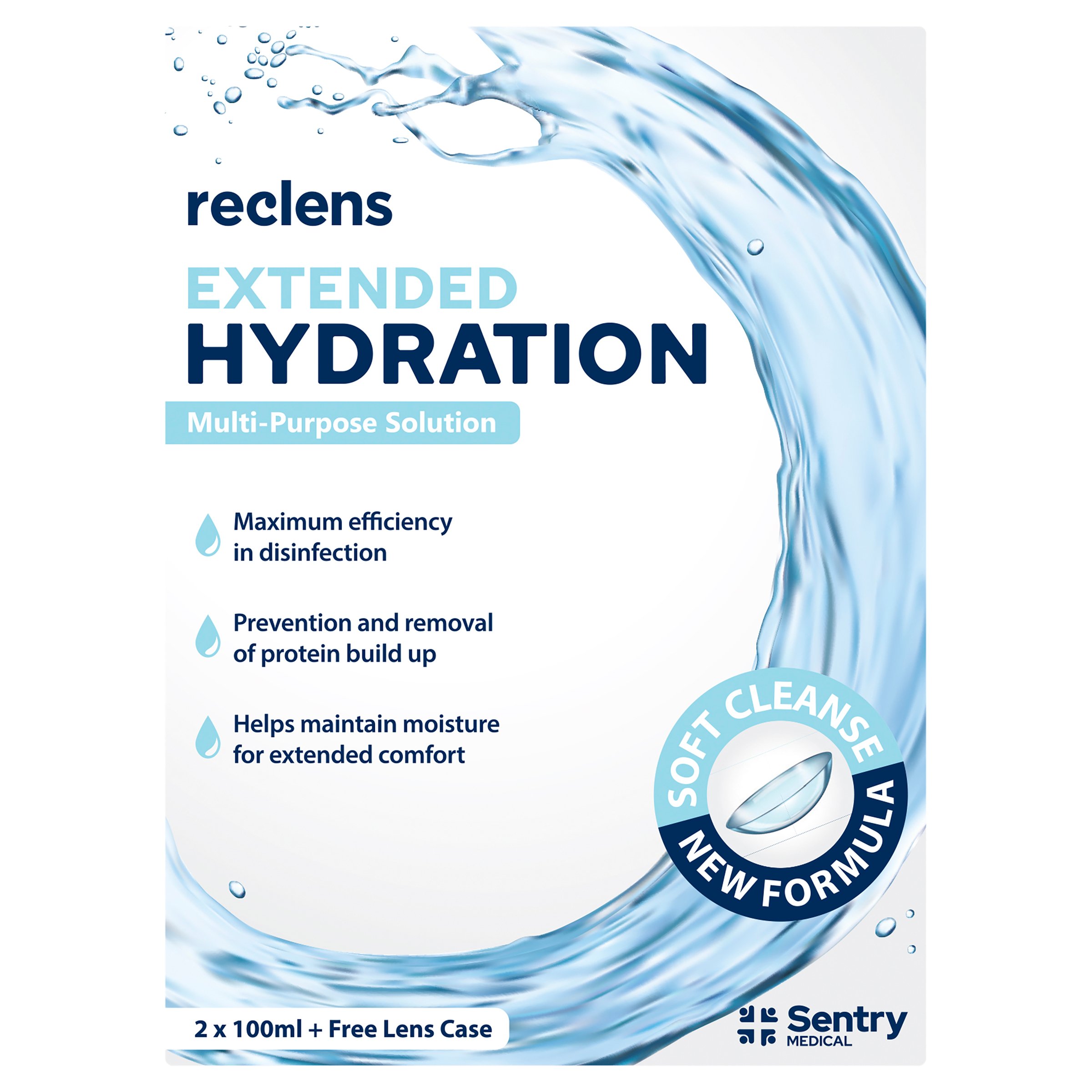 Reclens Extended Hydration Multipurpose Solution 100ml - 2 pack - Image 1