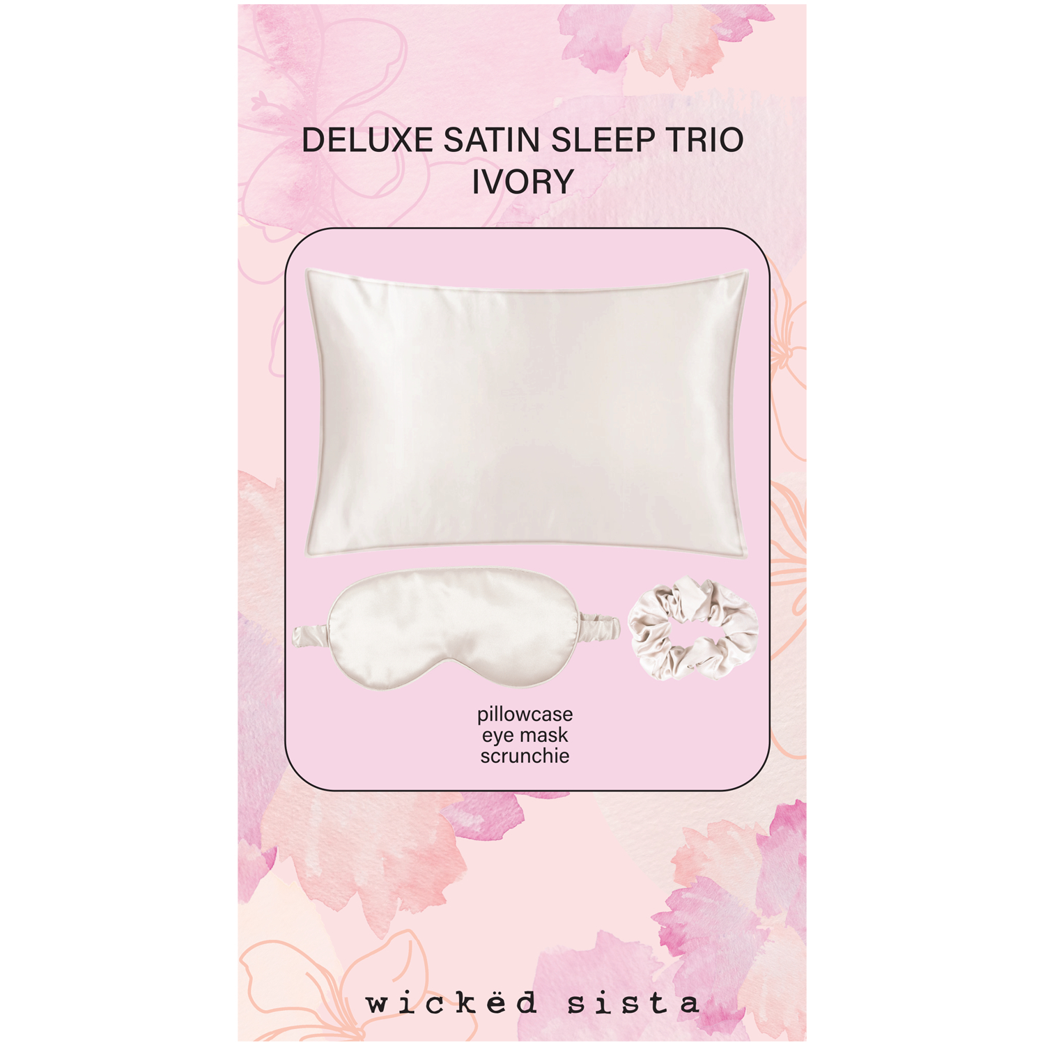 Wicked Sista Deluxe Satin Sleep Trio Ivory 1 each - Image 1