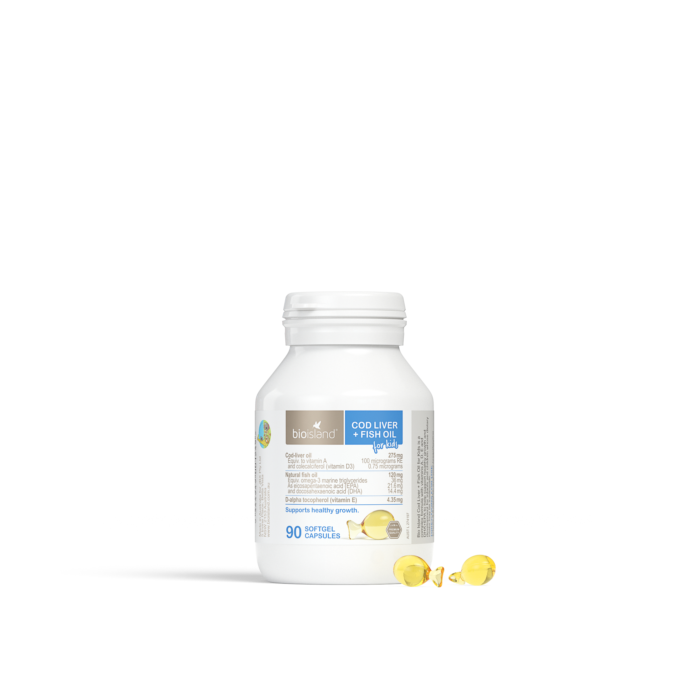 Bio Island Cod Liver + Fish Oil For Kids 90 soft gel capsules - Image 3