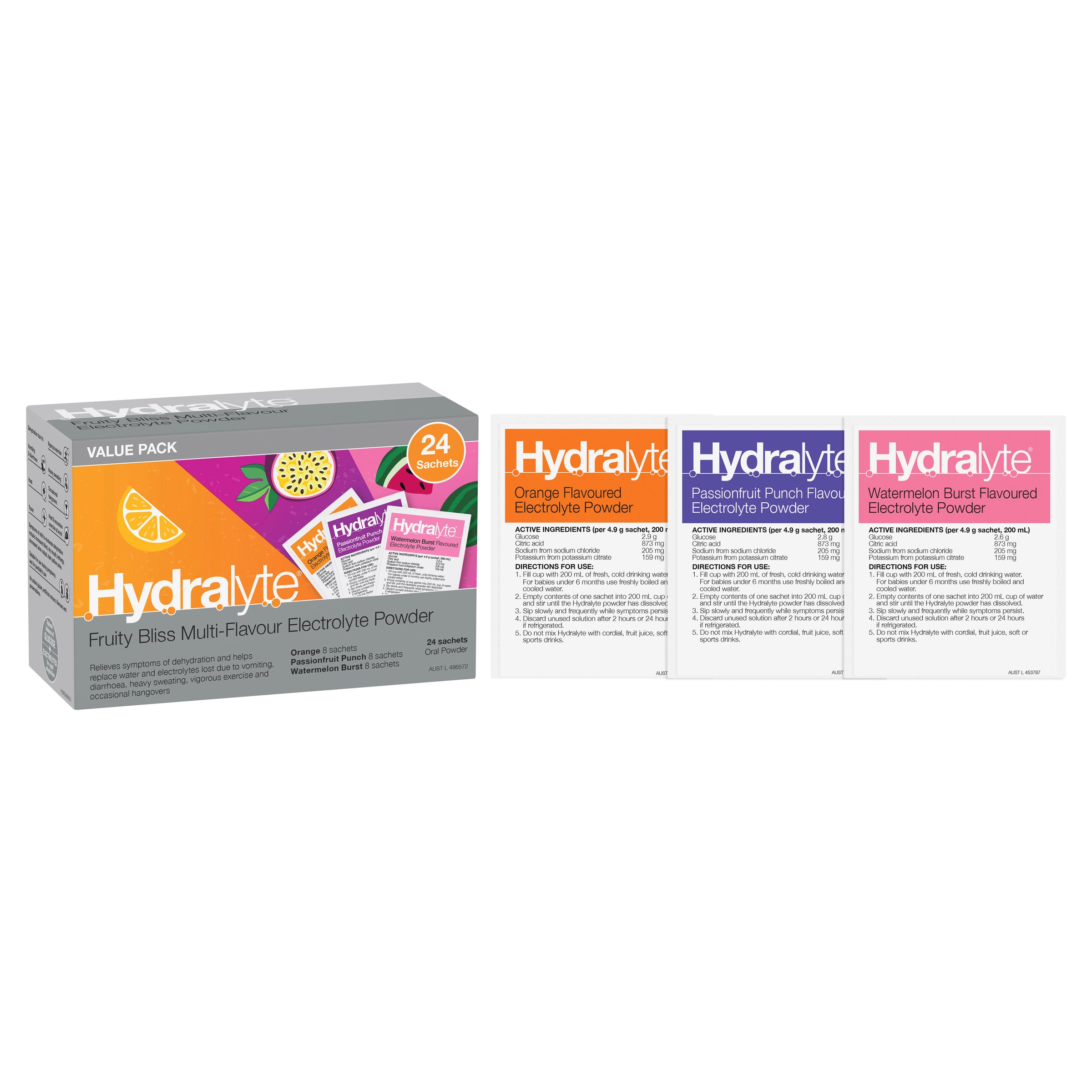 Hydralyte Electrolyte Powder Fruity Bliss 24 sachets - Image 14