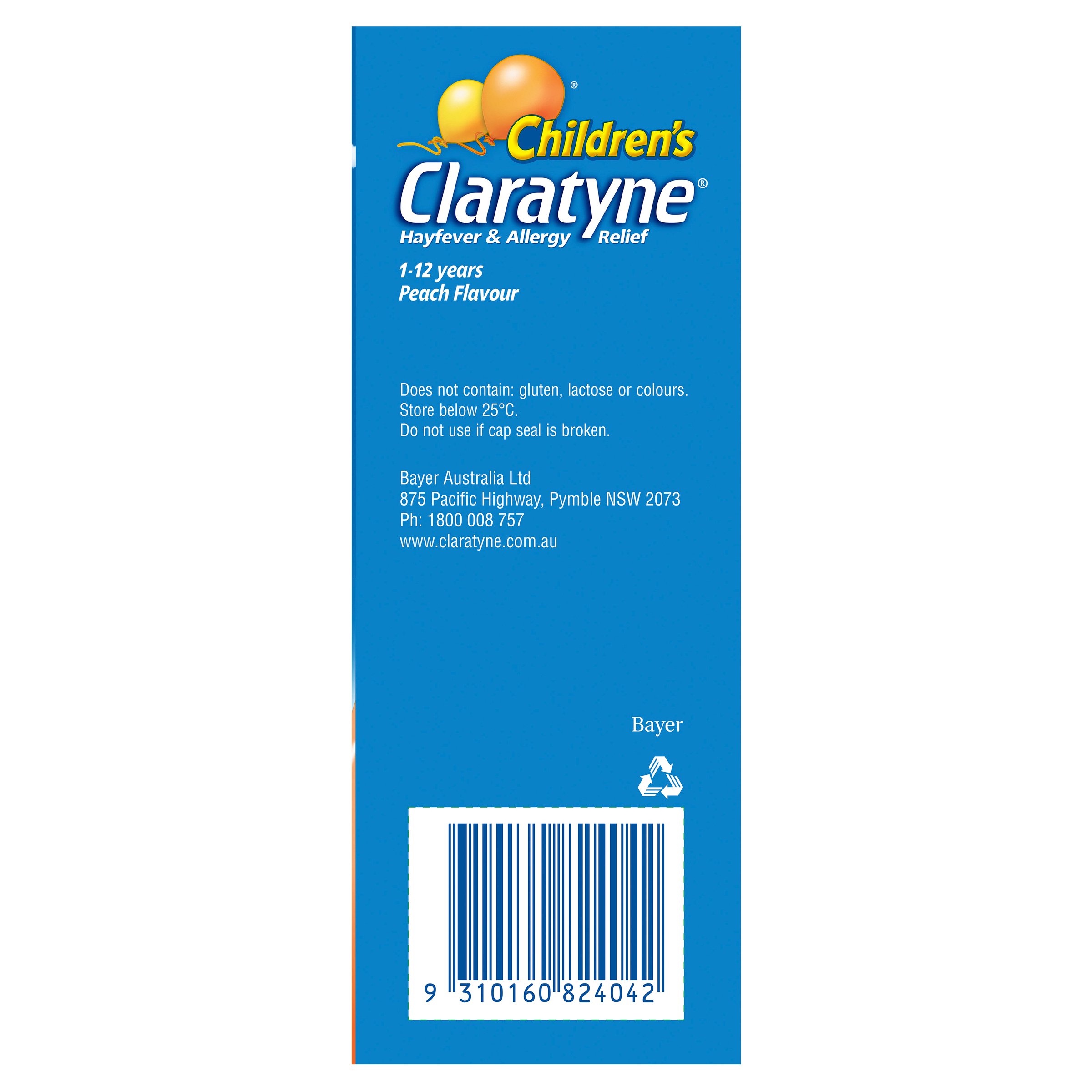Claratyne Children's Hayfever & Allergy Relief Syrup 1-12 Years Peach Flavoured 150ml - Image 3