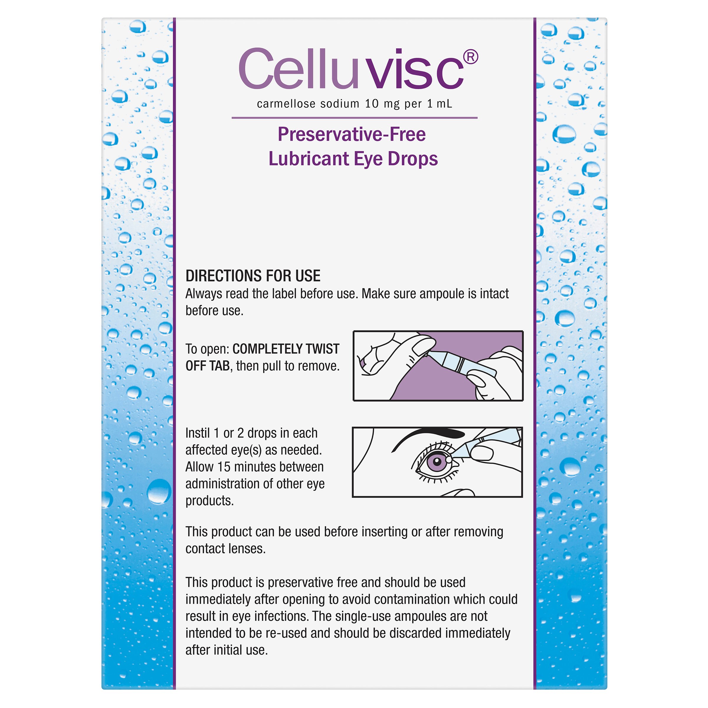 Celluvisc Eye Drops 10mg/ml - 30 ampoules - Image 2