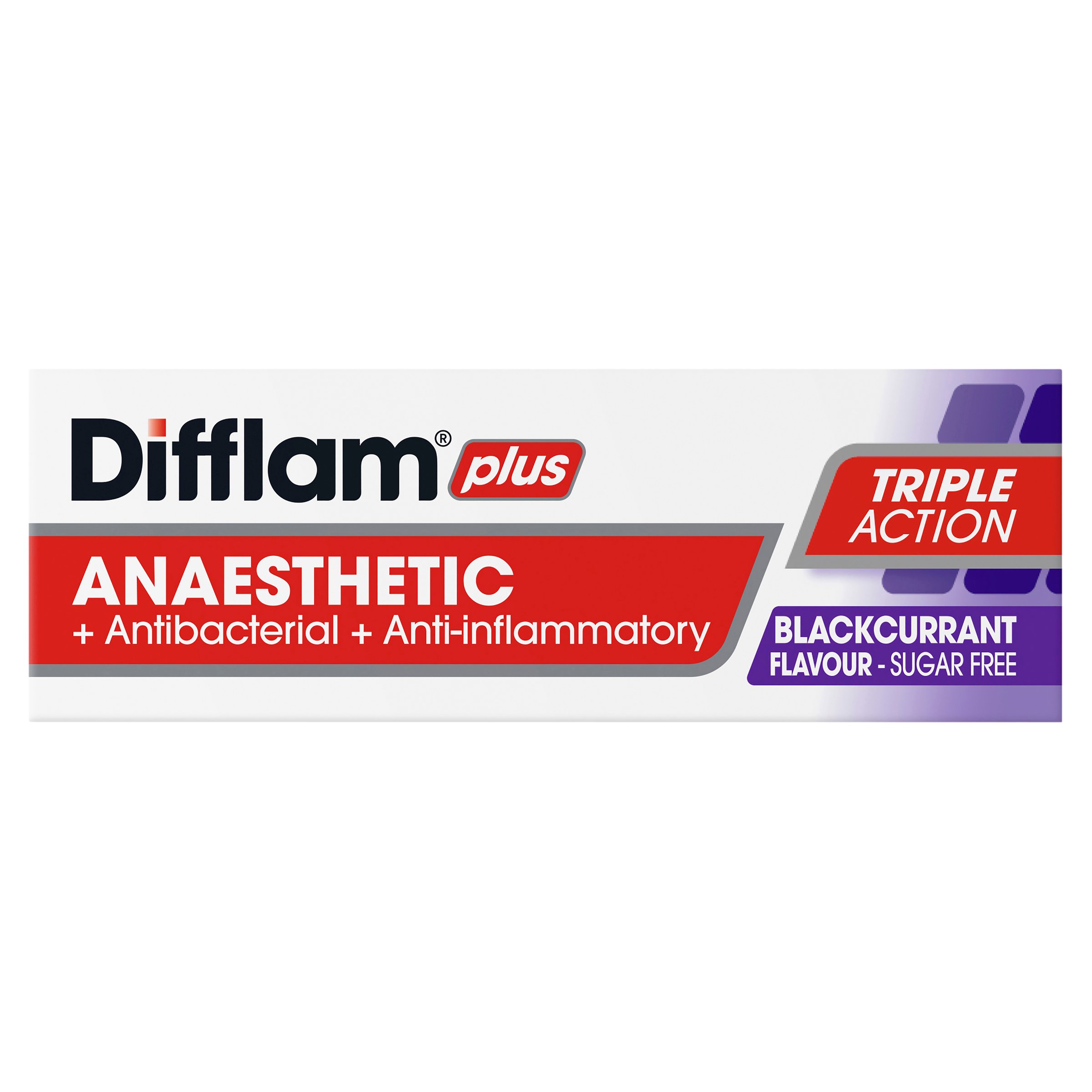 Difflam Plus Anaesthetic Triple Action Blackcurrant 16 lozenges - Image 3