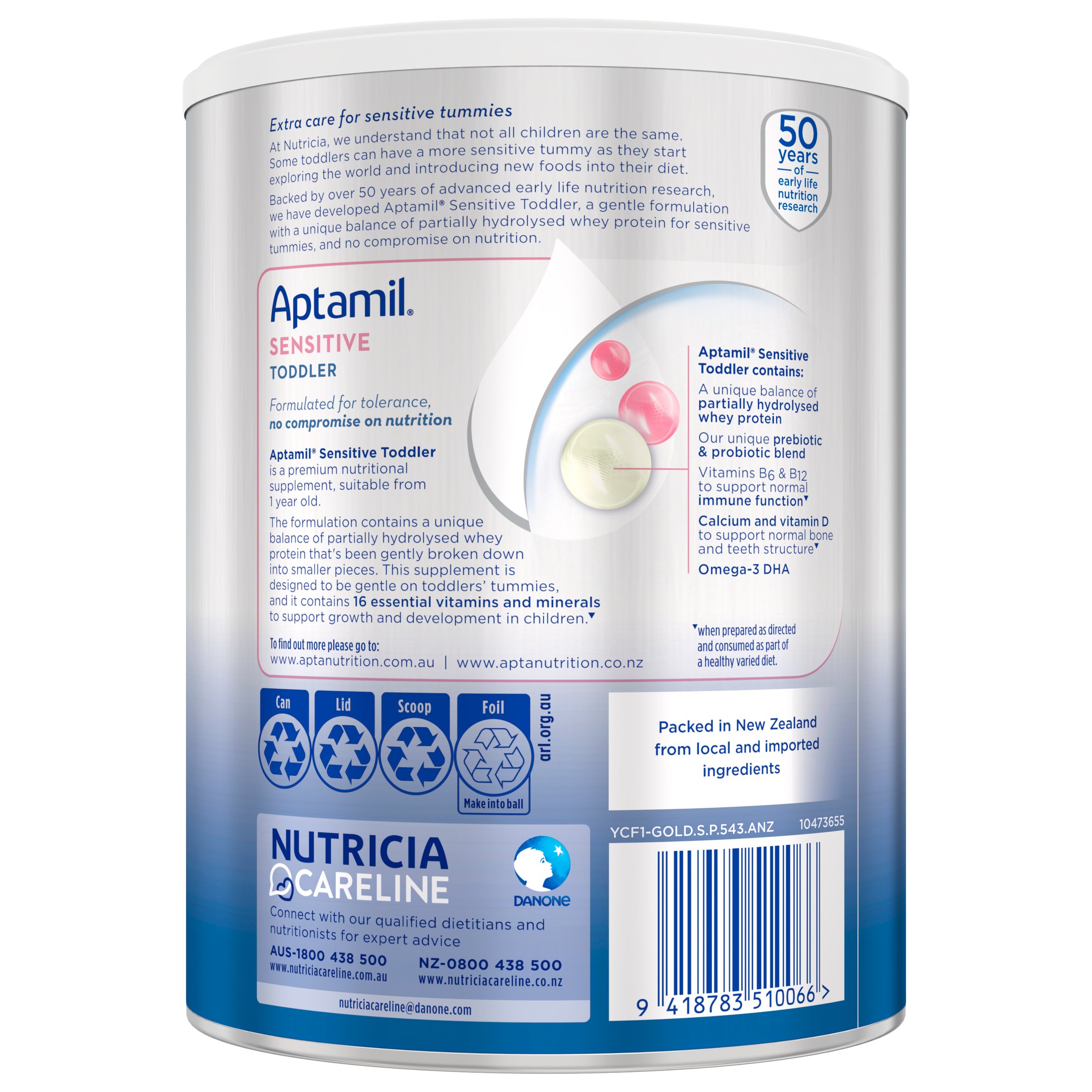 Aptamil Sensitive Premium Toddler Milk Drink From 12+ Months 900g - Image 2