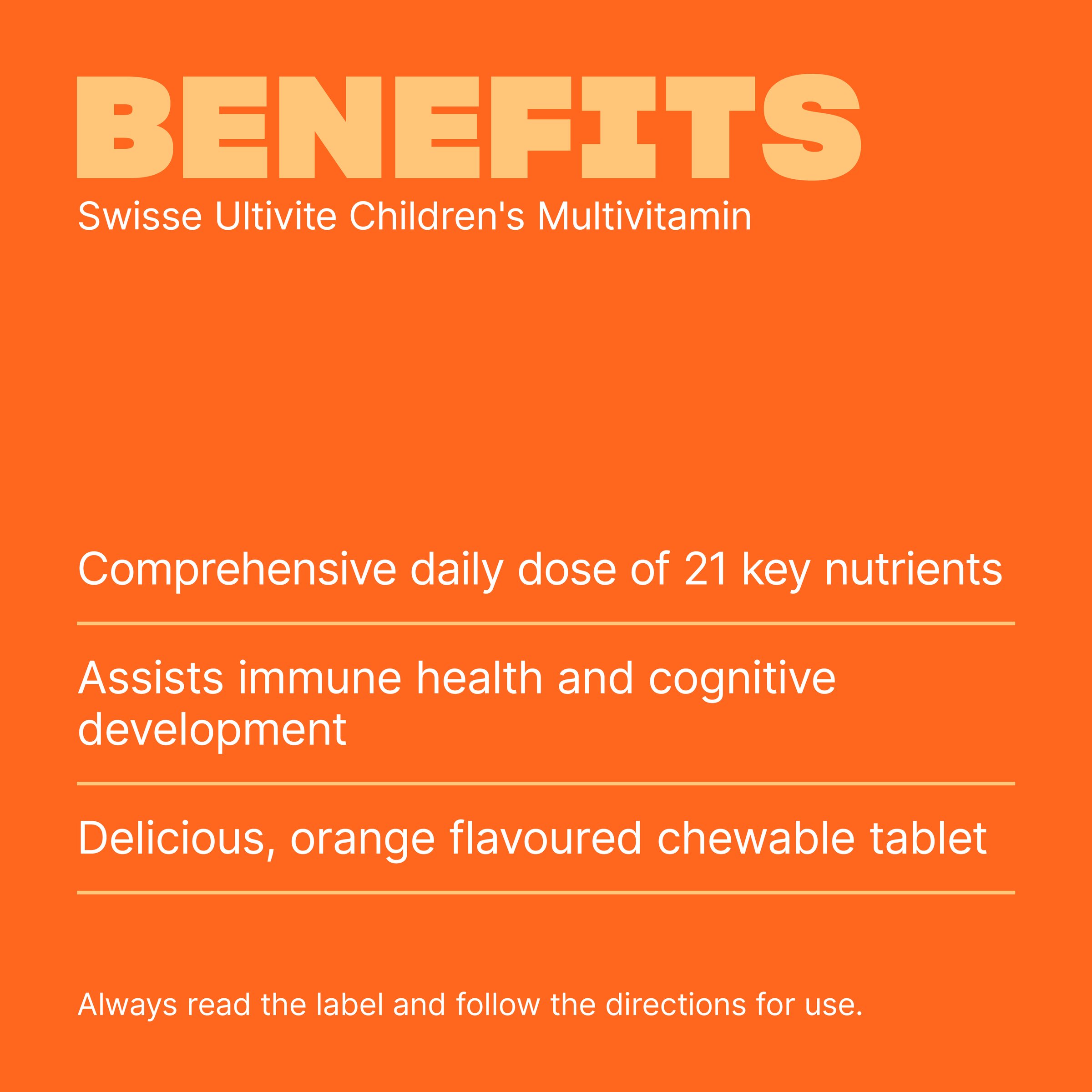 Swisse Ultivite Children's Multivitamin 120 chewable tablets - Image 4