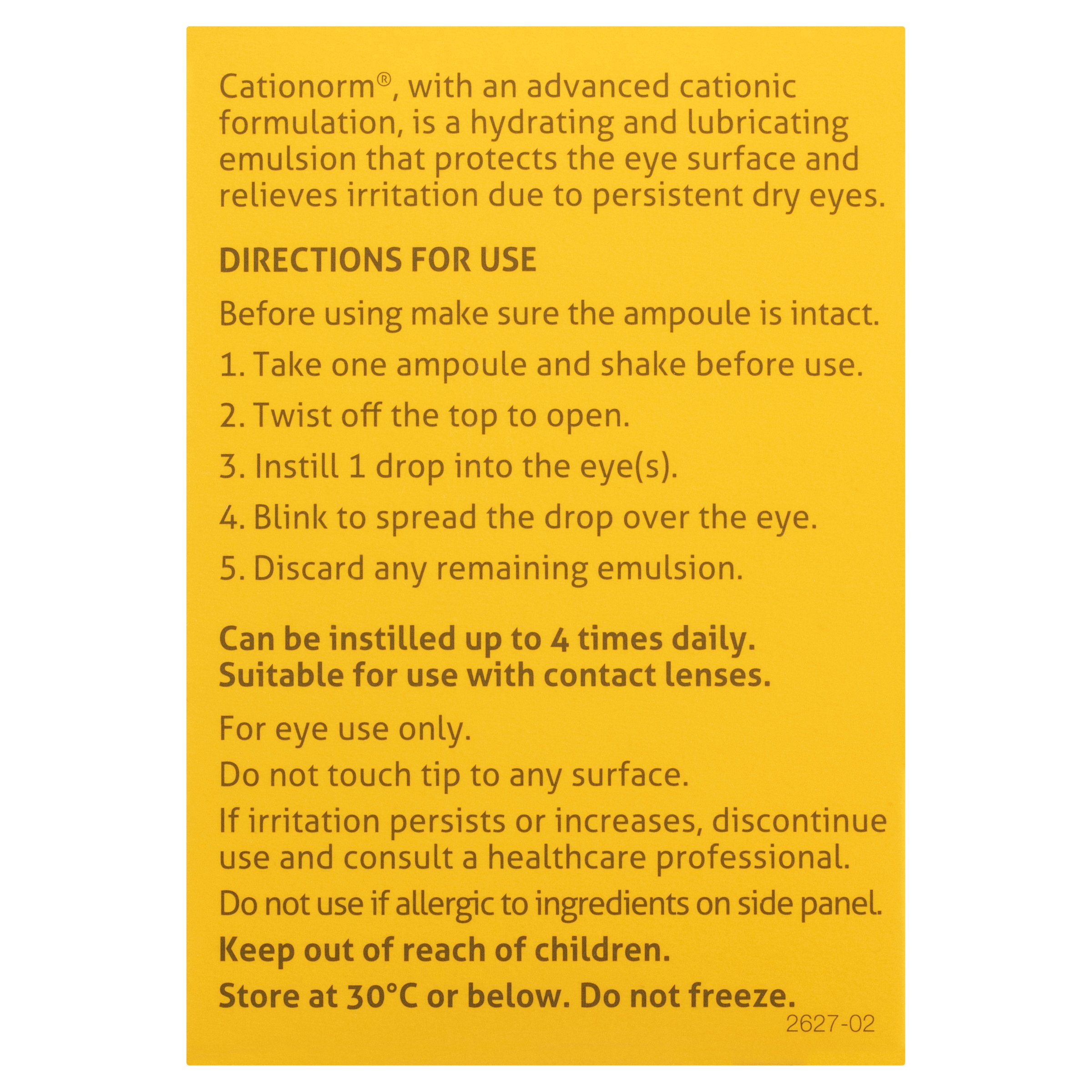 Cationorm Single Use Ampoules 0.4ml X 30ml - Image 3