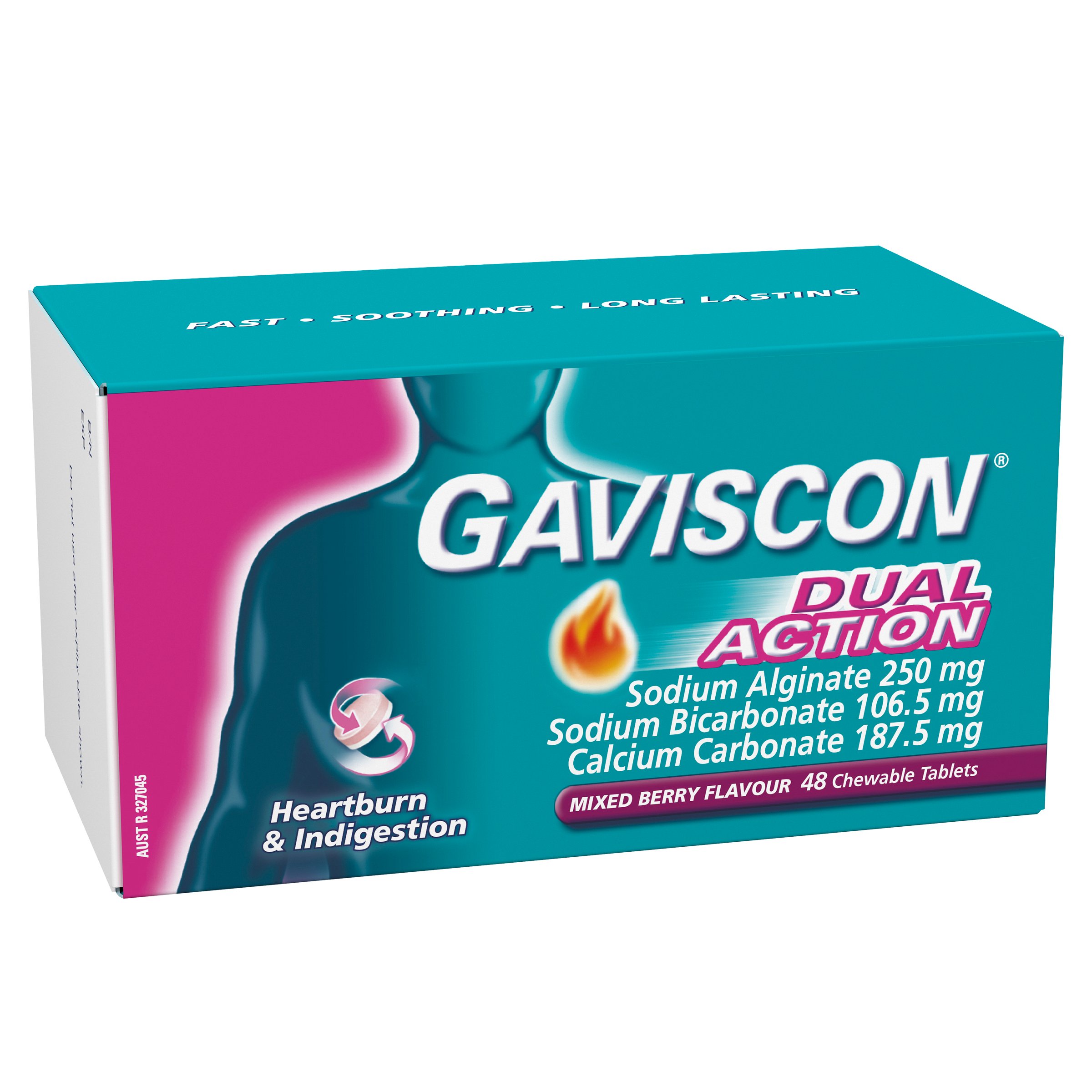 Gaviscon Dual Action Mixed Berry 48 chewable tablets - Image 8