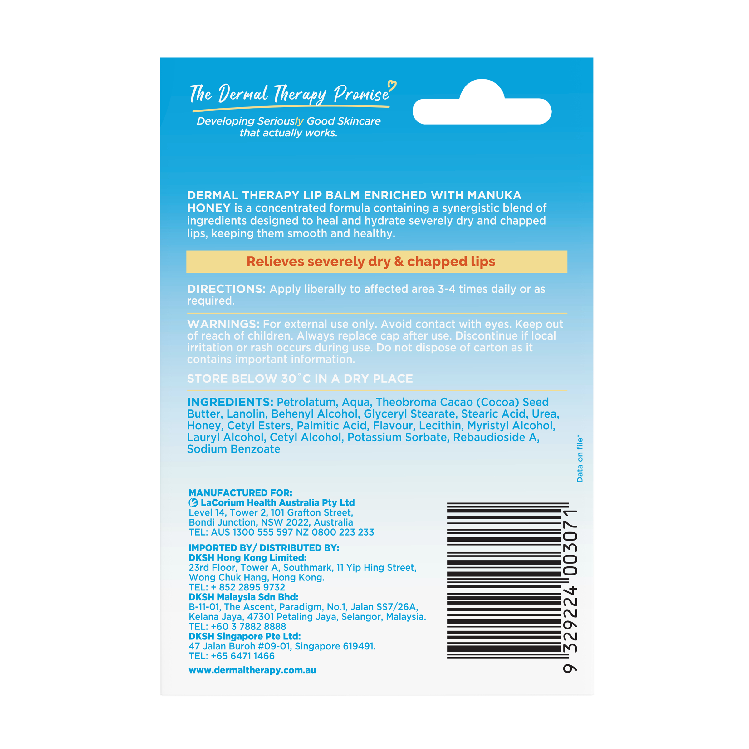 Dermal Therapy Lip Balm Manuka Honey 10g - Image 2