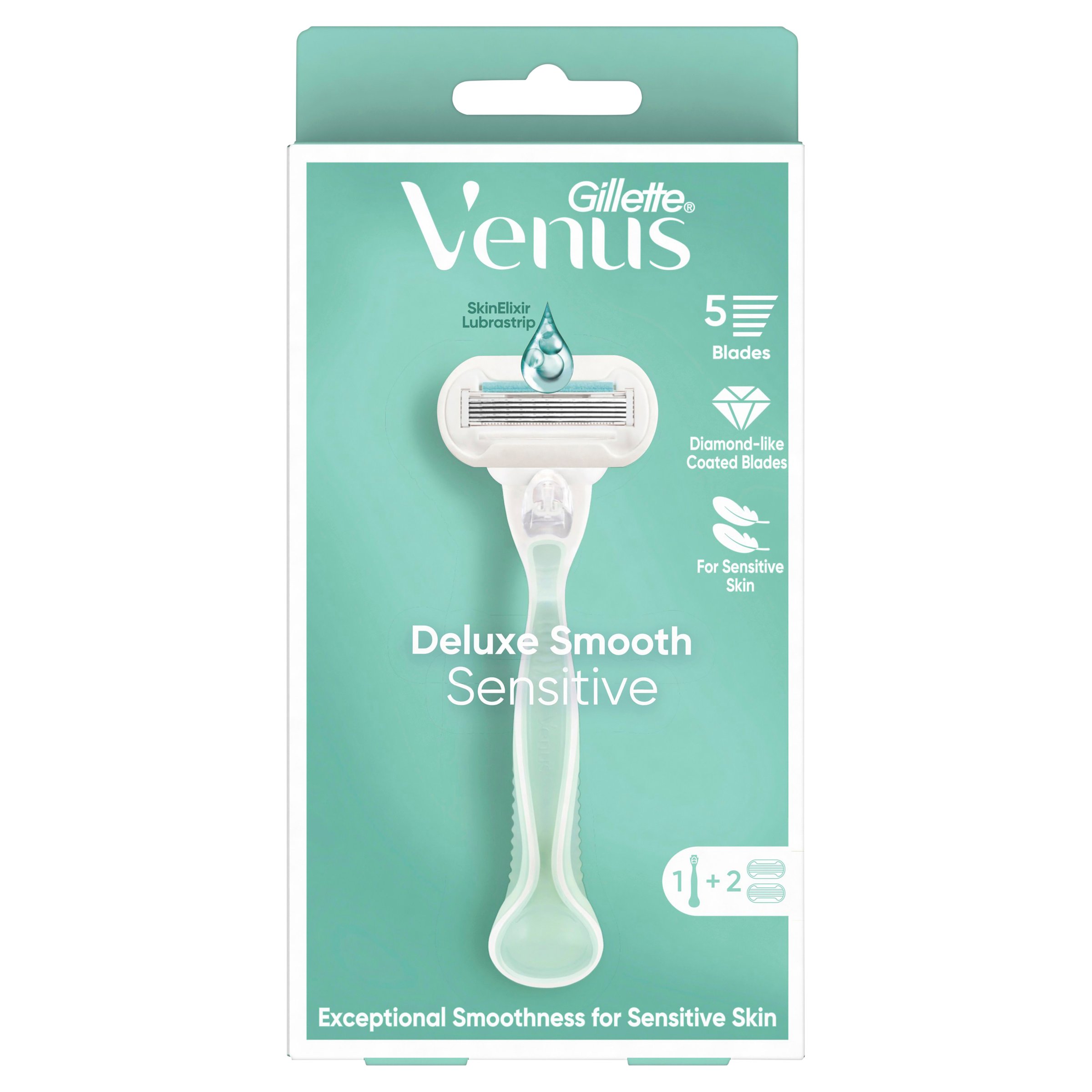 Gillette Venus Deluxe Smooth Sensitive Razor + 2 Blades 1 pack - Image 1