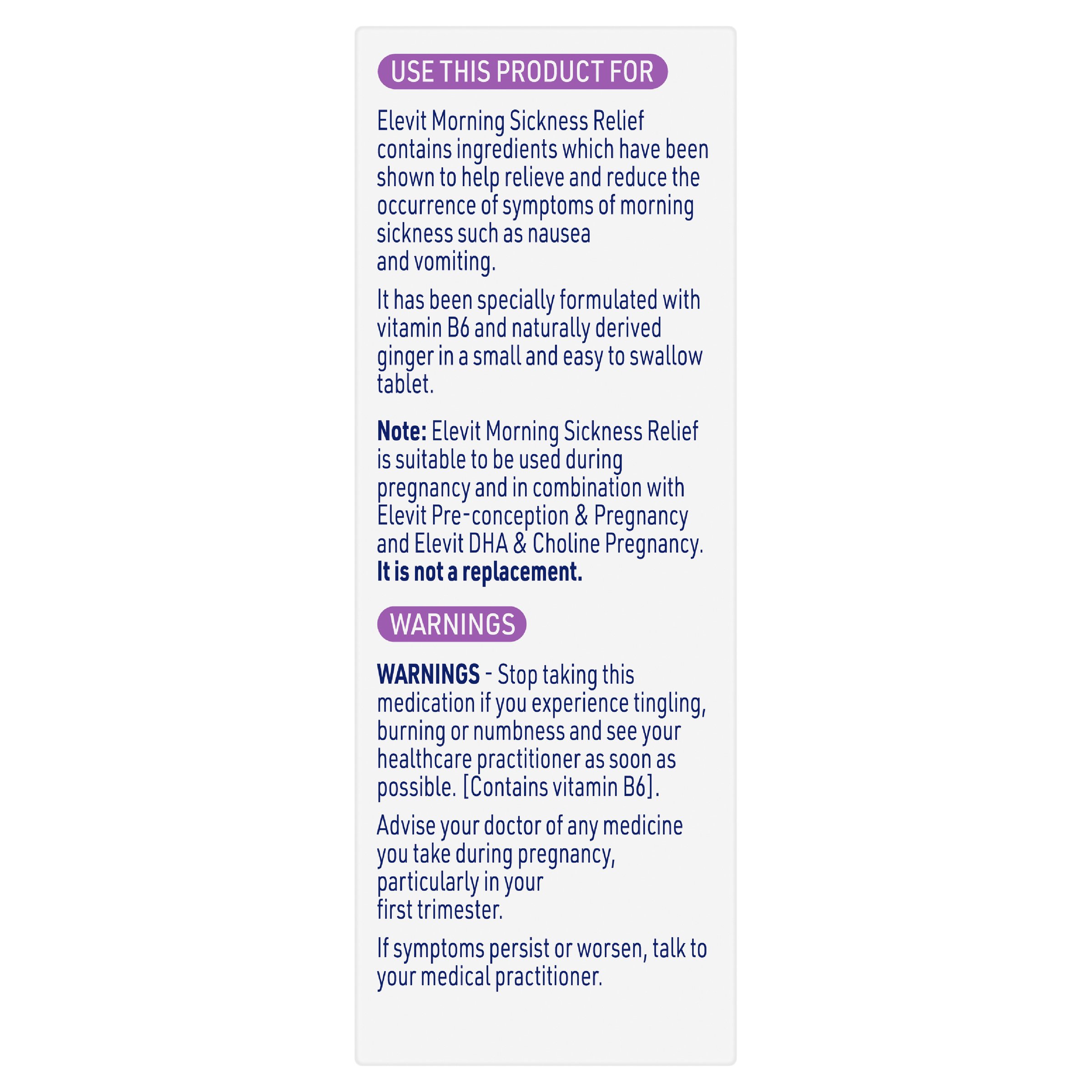 Elevit Morning Sickness 60 tablets - Image 4