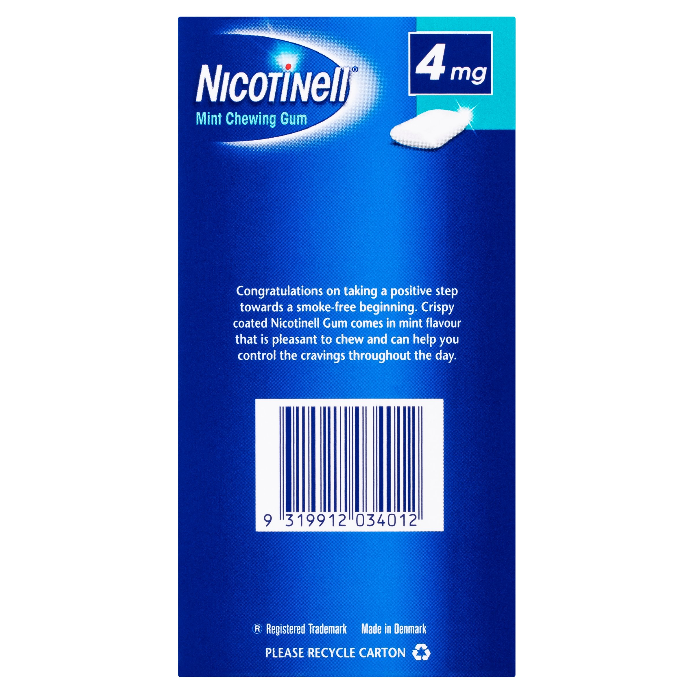 Nicotinell Mint Nicotine Chewing Gum 4mg Extra Strength 96 pieces - Image 2